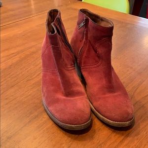 Madewell red suede boots
